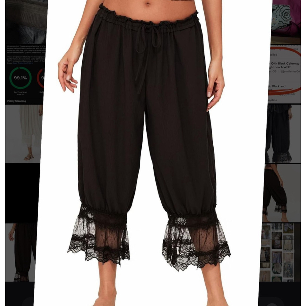Black Bloomers BlkLac1 LARGE/to 2X Adjustible FIRM! ALMOST SOLD OUT!
